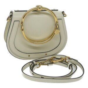 Chloe Small Nile Bracelet Bag Cream Color Leather and Suede